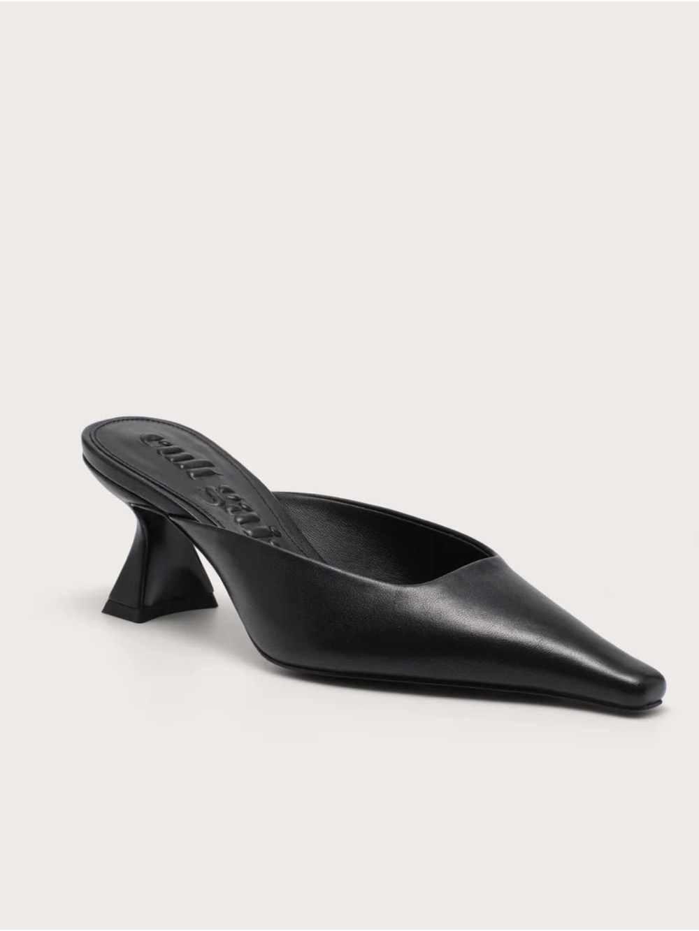 CULT GAIA Aster Mule Size 39 Black Pointed-Toe Sculptural Heel Mule